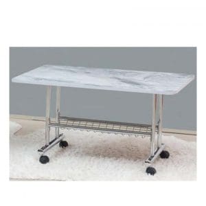 Masuta cafea pe role GRS 2272, marmura alb, 104x62x52 cm