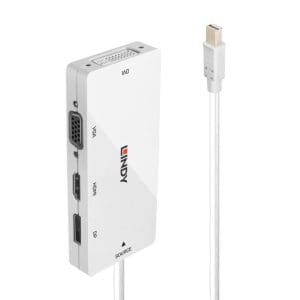 Adaptor Mini DisplayPort v1.2 la HDMI / DisplayPort / DVI / VGA T-M Alb, Lindy L38311