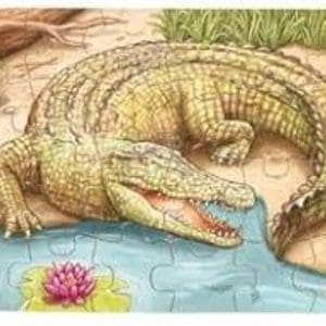 Puzzle cu 24 de piese din lemn – Crocodil