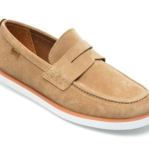 Mocasini CAMPER bej, K100889, din piele intoarsa
