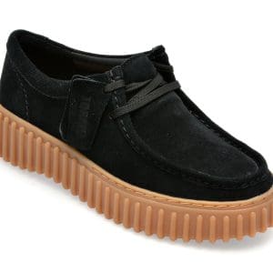 Mocasini CLARKS negri, TORHBEE, din piele intoarsa