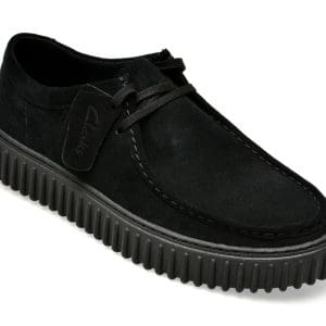 Mocasini CLARKS negri, TORHLO, din piele intoarsa