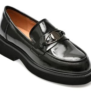 Mocasini GRYXX negri, W100041, din piele naturala lacuita