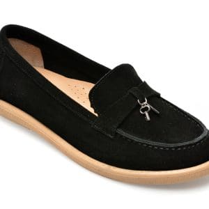 Mocasini IMAGE negri, 617871, din piele intoarsa