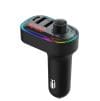 Modulator Auto Wireless, Bluetooth 5.0, Hands Free, MP3, 2 Porturi USB, Port Type C, LED, C12, Negru
