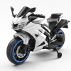 Motocicleta electrica pentru 3-9 ani, Kinderauto TR15 SuperBike PREMIUM, culoare Alba