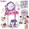 Măsuță pentru machiaj cu scaun, oglindă și 12 accesorii