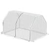 Mini Seră Outsunny pentru grădină și balcon din plastic PE și oțel cu închidere cu fermoar, 99x71x60 cm, de culoare alb transparent