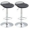 Set de 2 scaune de bar, inaltime reglabila, pivotante cu suport pentru picioare, negru argintiu 39x41x68-88cm HOMCOM | Aosom RO