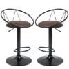 Set 2 scaune de bar HOMCOM, pivotante, 51x46x78-100cm | Aosom RO