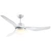 HOMCOM Ventilator de Tavan cu Lumini LED Reglabil in 3 Moduri , Φ132x40cm, Alb | Aosom Ro