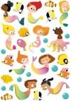 Joc cu 159 de stickere decorative – Sirene