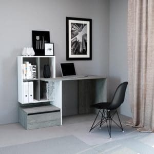 Paco Pc 02 Birou Beton/White Mat