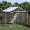 Padoc de exterior cu acoperiș argintiu 3x3x2,5m oțel galvanizat
