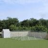 Padoc exterior cu acoperiș argintiu 10x10x2,5 m oțel galvanizat
