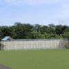 Padoc exterior cu acoperiș argintiu 14x2x2,5 m oțel galvanizat