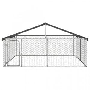 Padoc pentru câini de exterior, cu acoperiș, 300x300x150 cm