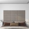 Panouri de perete 12 buc. gri deschis 60×15 cm catifea 1,08 m²