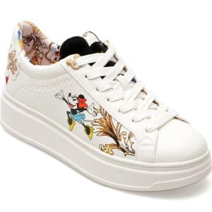 Pantofi ALDO alb-negru, D100SNEAKER122, din piele ecologica