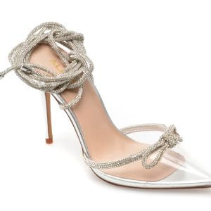 Pantofi ALDO argintii, HALALIA040, din pvc