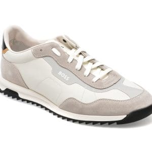 Pantofi BOSS albi, 4036, din piele naturala