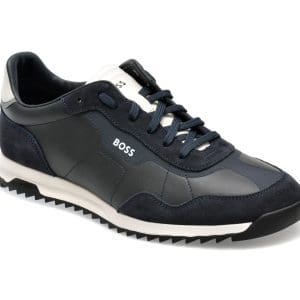 Pantofi BOSS bleumarin, 4036, din piele naturala