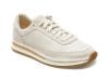 Pantofi CLARKS albi, CRAFTRUN LACE 13-I, din piele intoarsa