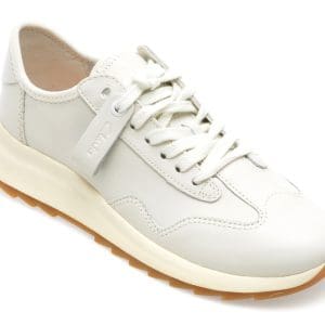 Pantofi CLARKS albi, DASLILO, din piele naturala