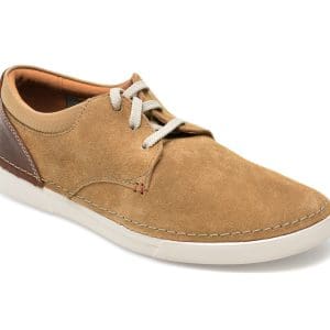 Pantofi CLARKS maro, GERELD LACE 0912, din piele intoarsa