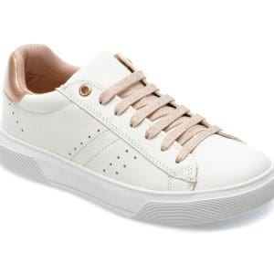 Pantofi GEOX albi, J25GCA, din piele naturala