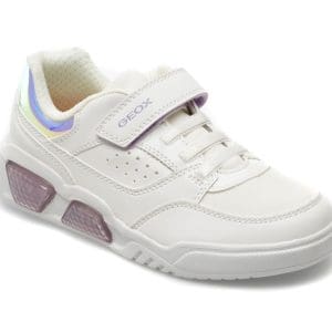 Pantofi GEOX albi, J35HPA, din piele ecologica
