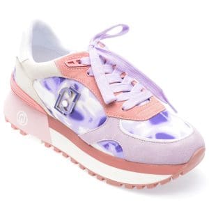 Pantofi LIU JO mov, MAXWO61, din piele intoarsa si material textil