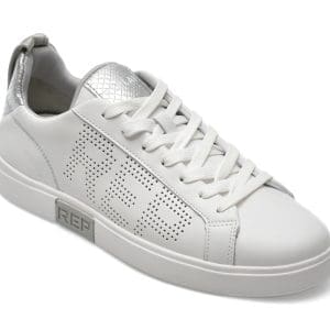 Pantofi REPLAY albi, WZ3S12L, din piele naturala