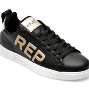 Pantofi REPLAY negri, WZ3S11L, din piele naturala