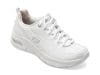 Pantofi SKECHERS albi, ARCH FIT, din piele naturala