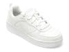 Pantofi SKECHERS albi, SPORT COURT 92, din piele ecologica
