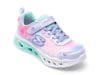Pantofi SKECHERS mov, FLUTTER HEART LIGHTS, din material textil si piele ecologica