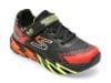 Pantofi SKECHERS negri, FLEX-GLOW BOLT, din piele ecologica