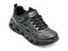 Pantofi SKECHERS negri, HEART LIGHTS, din piele ecologica si material textil