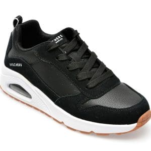 Pantofi SKECHERS negri, UNO, din piele ecologica
