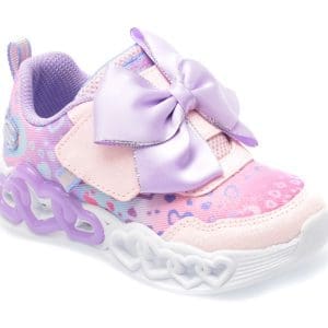 Pantofi SKECHERS roz, INFINITE HEART LIGHTS, din material textil