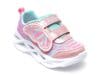 Pantofi SKECHERS roz, TWISTY BRIGHTS, din material textil si piele ecologica
