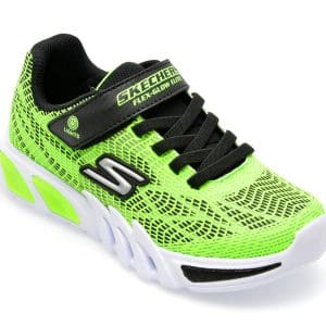 Pantofi SKECHERS verzi, FLEX-GLOW ELITE, din piele ecologica