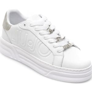 Pantofi sport LIU JO albi, CLEO09, din piele naturala si piele ecologica