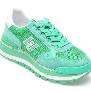 Pantofi sport LIU JO verzi, AMAZI16, din material textil si piele intoarsa