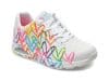 Pantofi sport SKECHERS albi, UNO, din piele ecologica