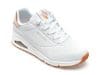 Pantofi sport SKECHERS albi, UNO, din piele ecologica