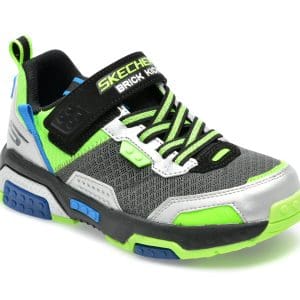 Pantofi sport SKECHERS multicolor, BRICK KICKS, din material textil si piele ecologica