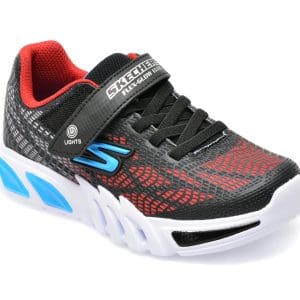 Pantofi sport SKECHERS negri, FLEX-GLOW ELITE, din piele ecologica
