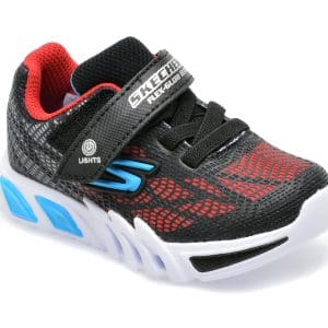 Pantofi sport SKECHERS negri, FLEX-GLOW ELITE, din piele ecologica
